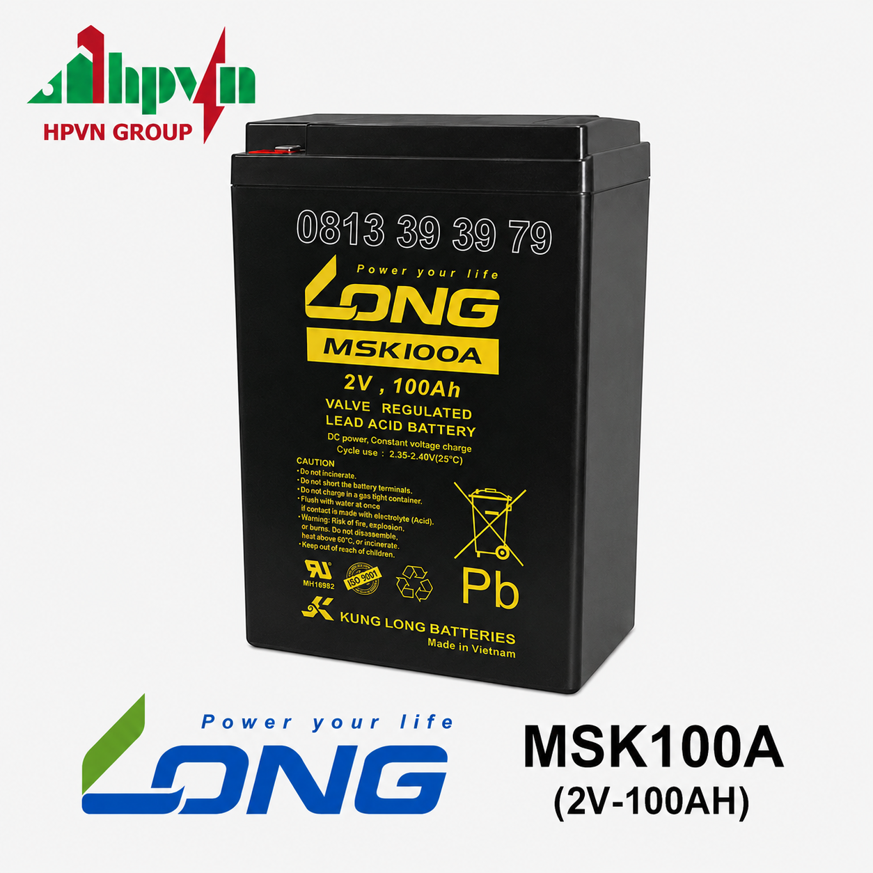 Ắc Quy Long MSK100A (2V-100Ah)